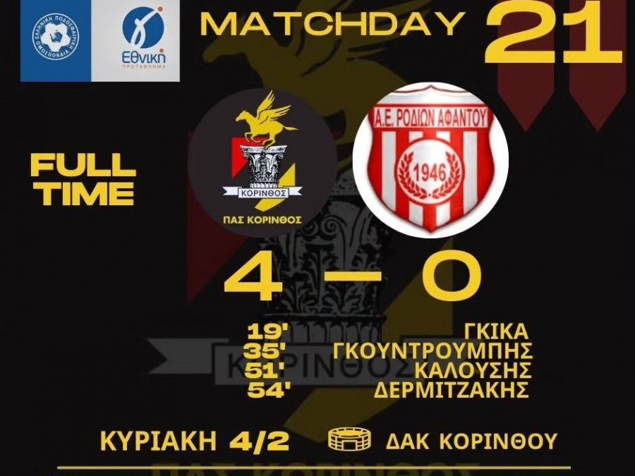 Νίκη με τεσσάρα για την πρώτη Κόρινθο