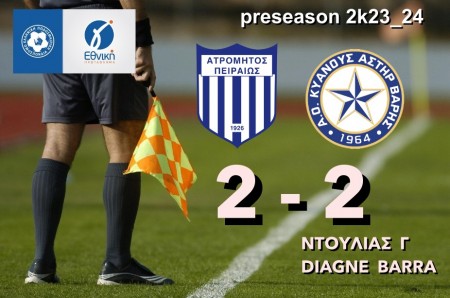 Φιλική ισοπαλία για Κυανούς Αστέρα Βάρης και για Ατρόμητο Πειραιώς